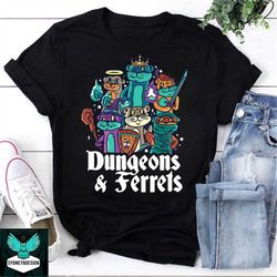 dungeons and ferrets vintage t-shirt, dnd shirt, board game shirt, game shirt, dungeons and dragons shirt, ferret shirt,