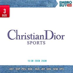 christian dior sport / dior embroidery design / logo design / embroidery pattern / design pes dst vp3  format