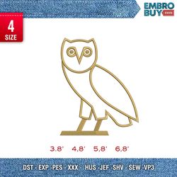 ovo owl outline / ovo embroidery design / logo design / embroidery pattern / design pes dst vp3  format