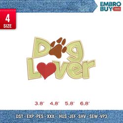 dog lover / typo embroidery design / logo design / embroidery pattern / design pes dst vp3  format