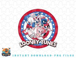 looney tunes group shot fourth of july americana circle png, sublimation, digital download