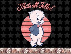 looney tunes porky pig thats all folks lined portrait png, sublimation, digital download