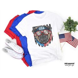 american bulldog 4th of july t-shirt, independence day shirt, independence day unisex tee, american dog shirt, usa flag