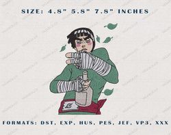 rock lee embroidery designs, naruto anime embroidery designs, anime character embroidery files, instant download