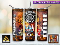 halloween cartoon coffee cup tumbler, straighttapered wrap skinny tumbler, halloween cartoon sublimation skinny tumbler