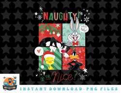 looney tunes naughty or nice christmas png, sublimation, digital download