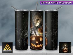 horror character tumbler, straighttapered wrap skinny tumbler, halloween movie cartoon sublimation wrap skinny tumbler