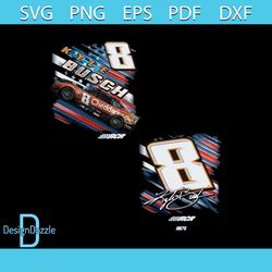 nascar 8 kyle busch 2023 png for cricut sublimation files