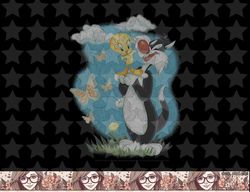 looney tunes sylvester and tweety bird butterfly portrait png, sublimation, digital download