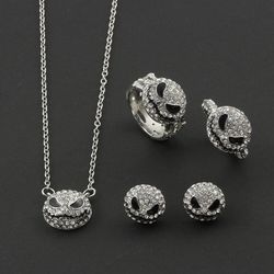 disney nightmare before christmas jack skellington necklace women luxury rhinestones neck chain necklace jewelry