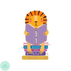 lion kid read book book lover svg graphic designs files