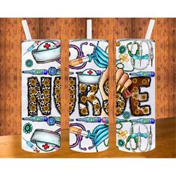 nurse tumbler png, 20oz skinny tumbler sublimation designs, western, stethoscope png, nurse png, nurse hat, tumbler subl