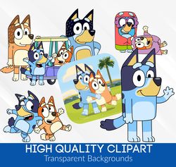 bluey png clipart bundle, bluey clipart, bluey png, kids clipart