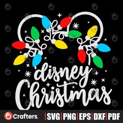 Disney Christmas Svg, Xmas Lights Mickey Svg, Christmas Trip Cut files, Svg, Dxf, Png, Eps