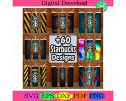 bundle 60 starbucks design, skinny tumbler png, love coffee png, full tumbler wrap60 design, skinny tumbler, straight ta