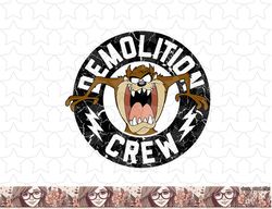 looney tunes taz demolition crew logo png, sublimation, digital download