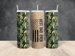 best dad ever camo tumbler, best dad ever camo skinny tumbler