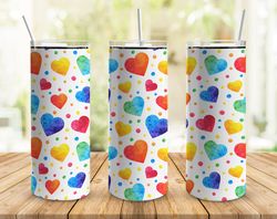 boho rainbow tumbler, seamless design tumbler, seamless skinny tumbler