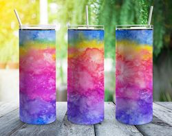 dunkin rainbow tumbler, seamless design tumbler, seamless skinny tumbler