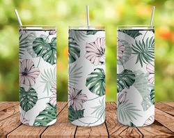 nature botanical straight tumbler, seamless design, seamless skinny tumbler