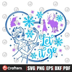 let it go svg, frozen svg, elsa anna svg, disney quote svg, cut file svg, dxf, eps, png