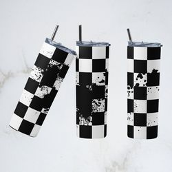 checkered flag tumbler, checkered flag straight wrap skinny tumbler, checkered flag sublimation wrap skinny tumbler