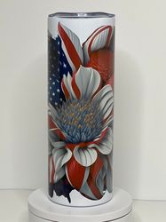 usa flower tumbler, usa flower skinny tumbler, flower tumbler