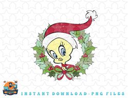 looney tunes tweety bird christmas wreath santa hat png, sublimation, digital download