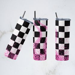 checkered flag tumbler, checkered flag straighttapered wrap skinny tumbler, checkered flag sublimation skinny tumbler