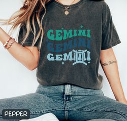 Comfort Colors Zodiac Gemini Retro Tee, Gemini Shi