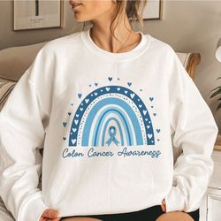 colon cancer sweatshirt, colon cancer ribbon,  colon cancer gifts, cancer awareness s