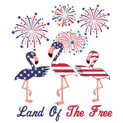 land of the free american flamingo svg