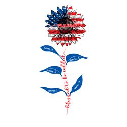 blessed to be called mama patriotic sunflower svg