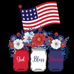 god bless america marson ball jars svg