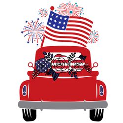 4th of july truck svg