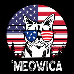 meowica funny cat 4th of july svg