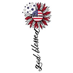 patriotic sunflower god blessed america svg