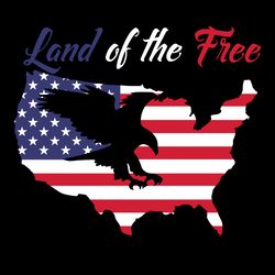 land of the free eagle american flag map svg