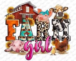 farm girl png sublimation design download, red barn png, western farm png