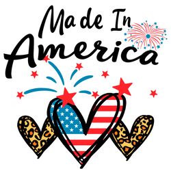 made in america usa flag leopard heart svg