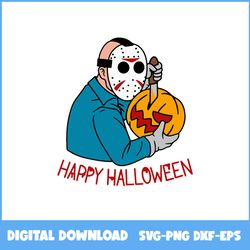 jason happy halloween svg, jason voorhees svg, pumpkin svg, halloween svg, ai digital file