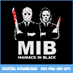 jason michael myers maniacs in black svg, jason voorhees svg, michael myers svg, halloween svg, ai digital file