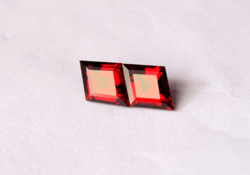 red garnet mozambique faceted lozenge cut pair gemstones - loose gemstones, semi precious gemstones,