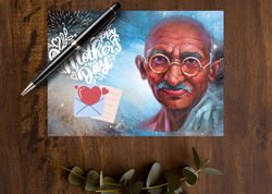 happy  mother's day! a digital greeting card with the leader mahatma gandhi.