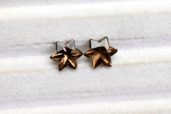 smokey quartz star shape pair faceted gemstones - loose gemstones, semi precious gemstones, smokey for earring