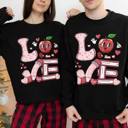 love teacher valentine sweatshirt, teacher valentines gift, candy hearts shirt, leopa