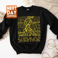No One Fight Alone Cancer Support Sweatshirt, Motivational Shirt, Childhood Cancer Aw