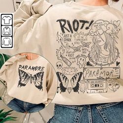 paramore doodle art shirt, 2 side vintage paramore album lyric merch tee sweatshirt hoodie, retro paramore tattoo tour