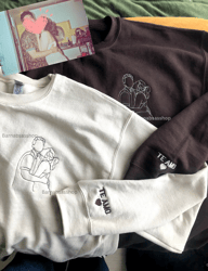 preserve your memories with custom embroidered family portrait sweatshirt hoodie, personalized picture hoodie