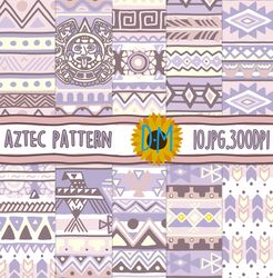 aztec digital paper set aztec seamless pattern aztec illustration